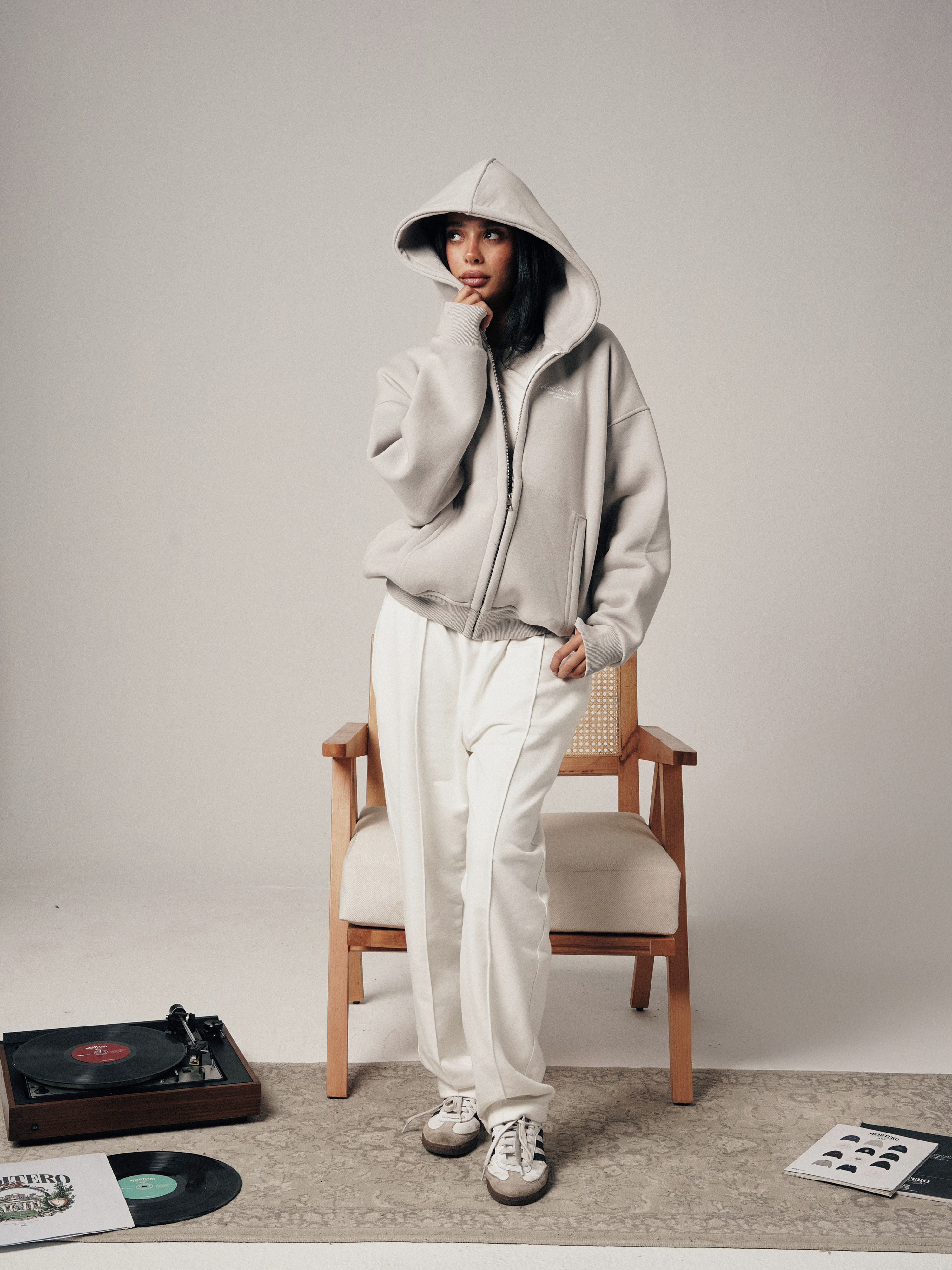 SAINT RAPHAEL ZIPUP HOODIE - SILVER