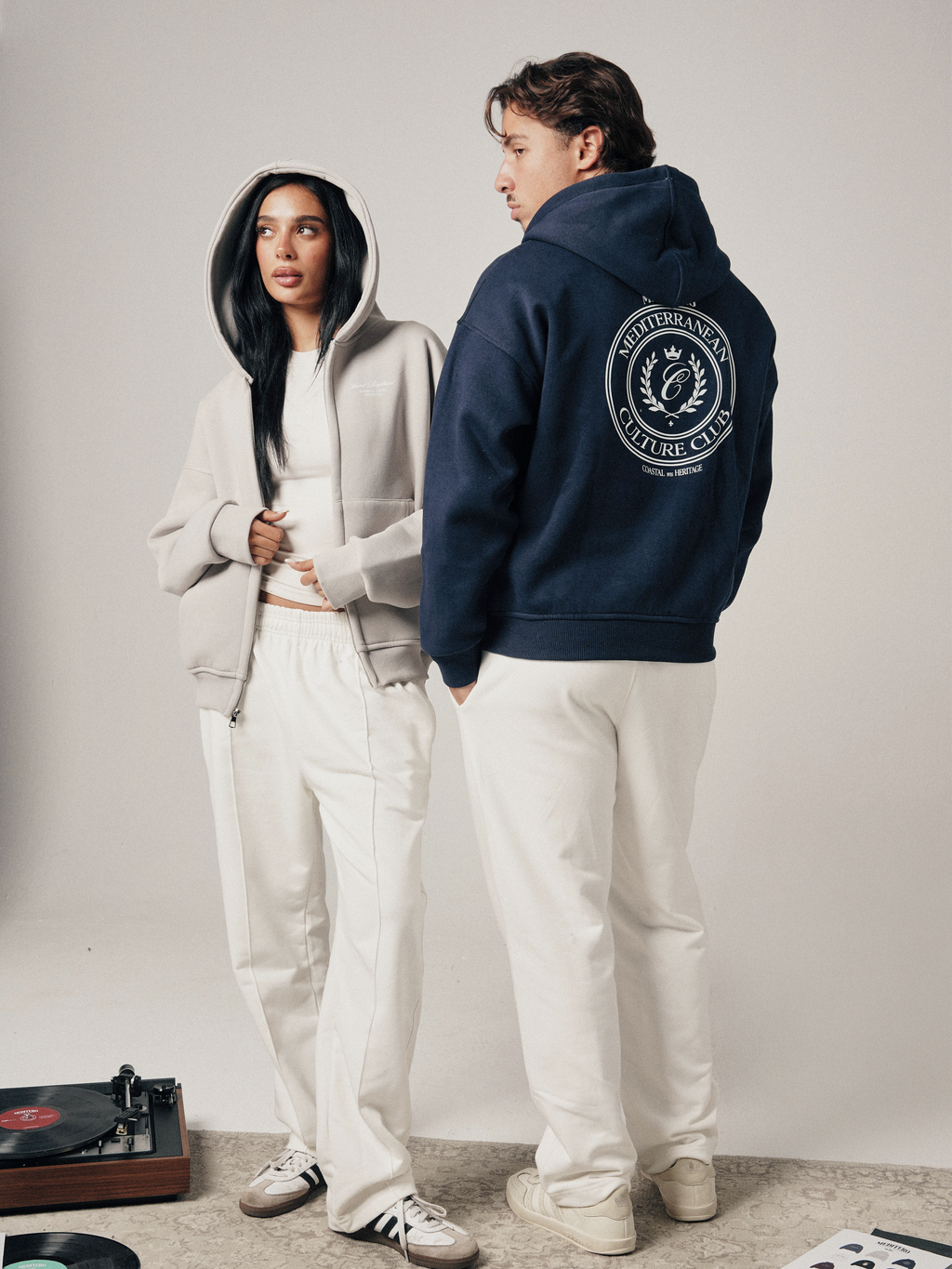 MEDITERO ZIPUP HOODIE - NAVY