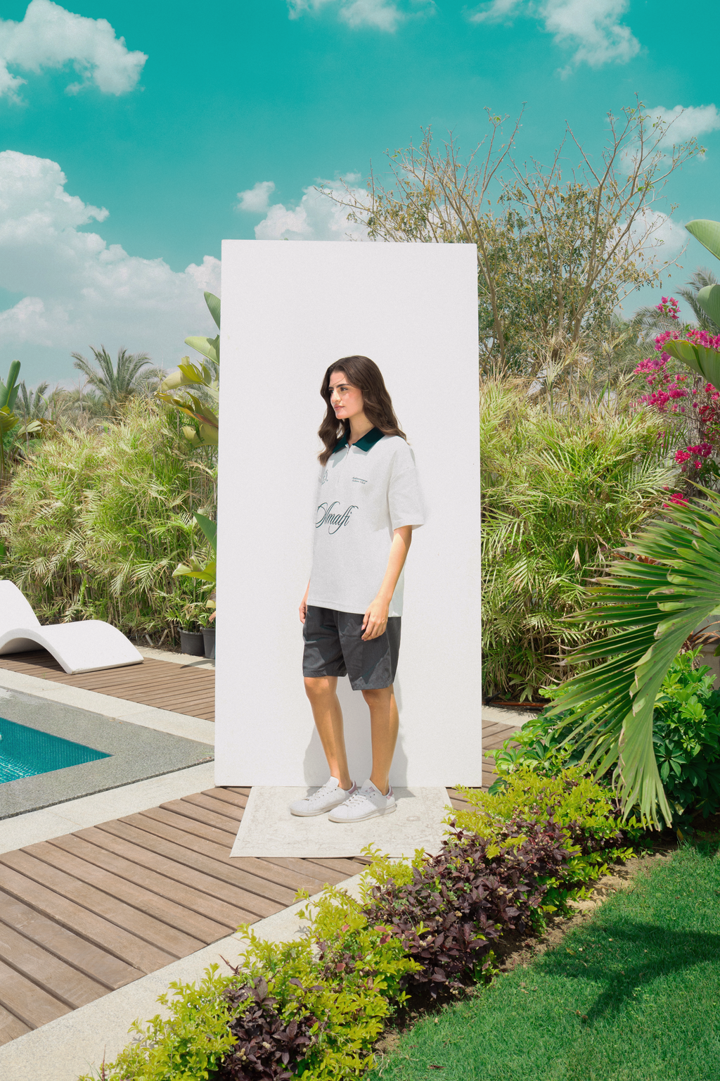 AMALFI WHITE ZIP POLO
