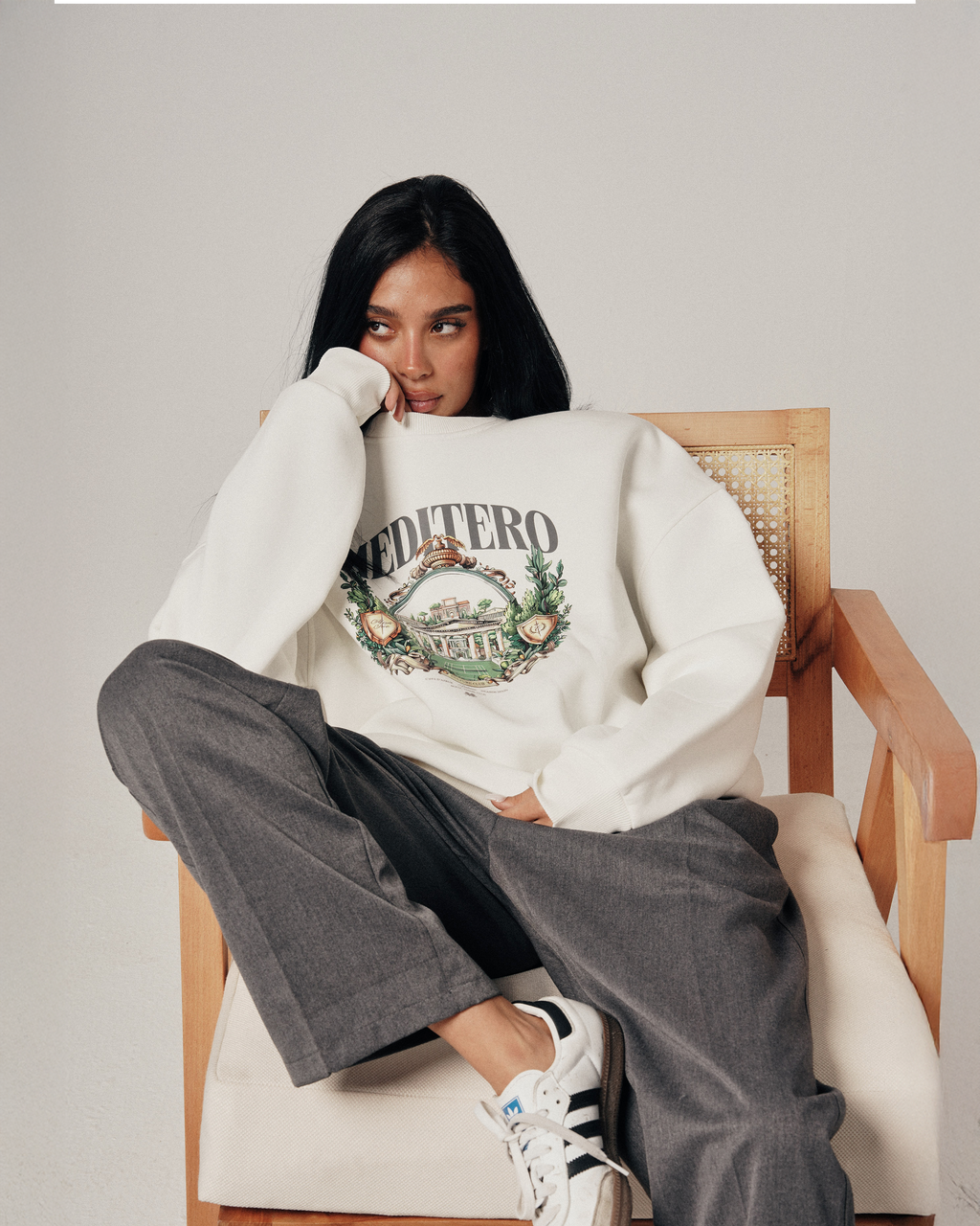 MEDITERO CREWNECK - WHITE