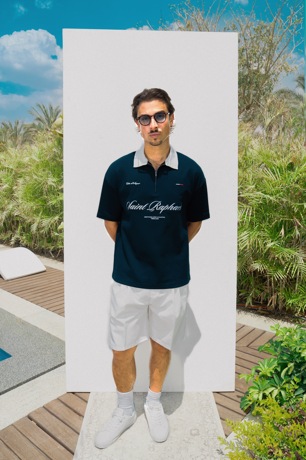 SAINT RAPHAEL NAVY ZIP POLO