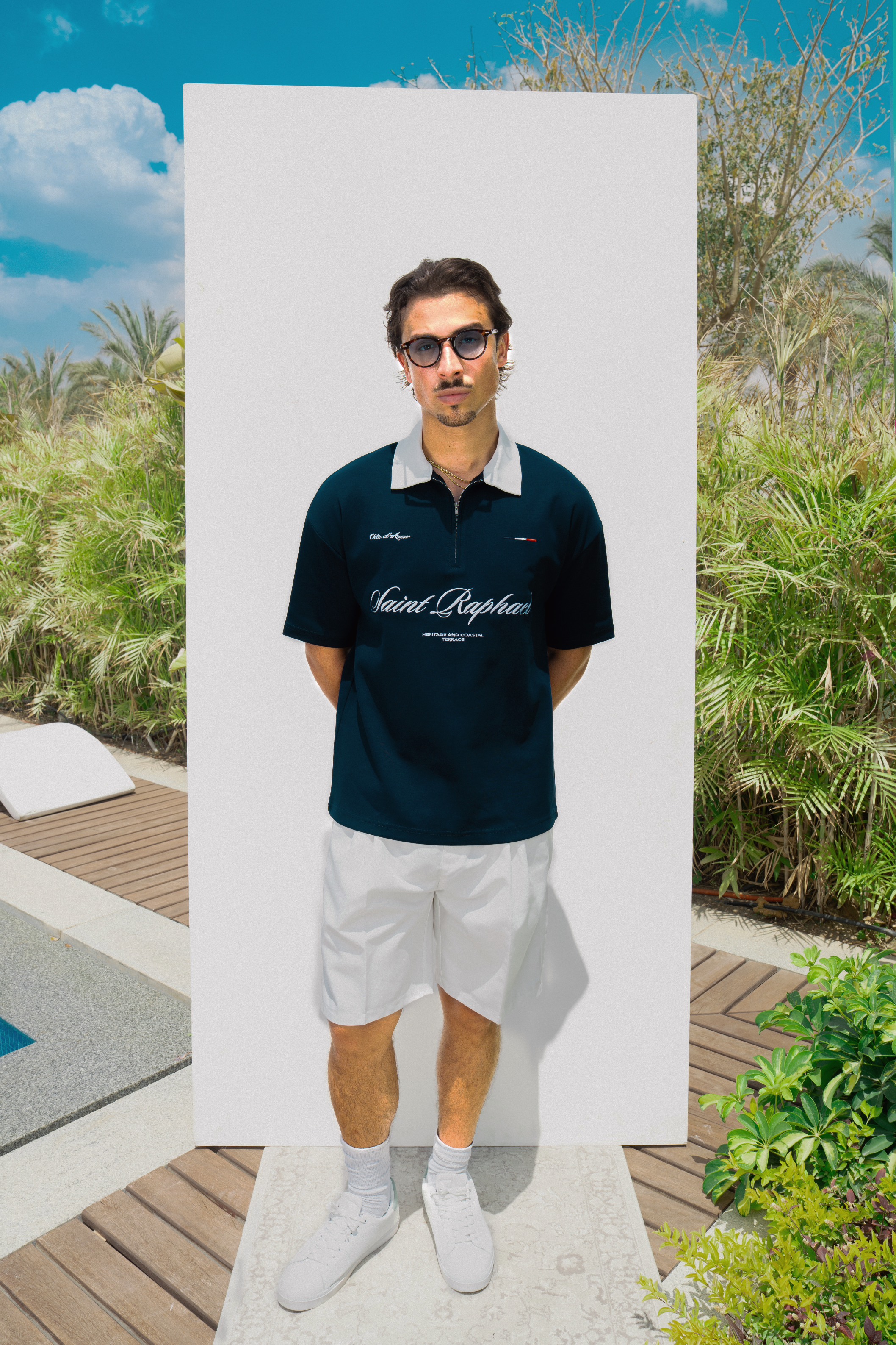 SAINT RAPHAEL NAVY ZIP POLO