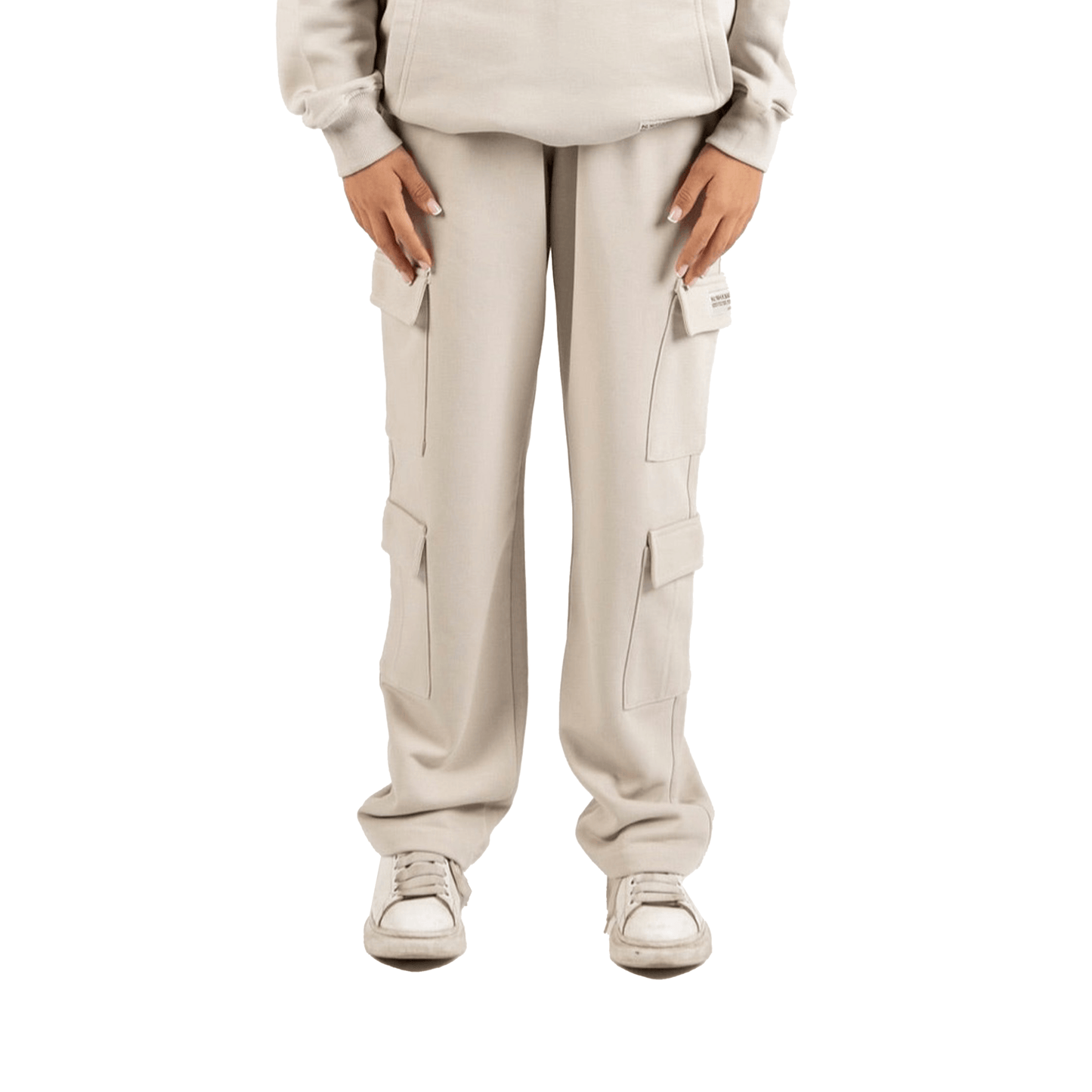 BEIGE CARGO SWEATPANTS